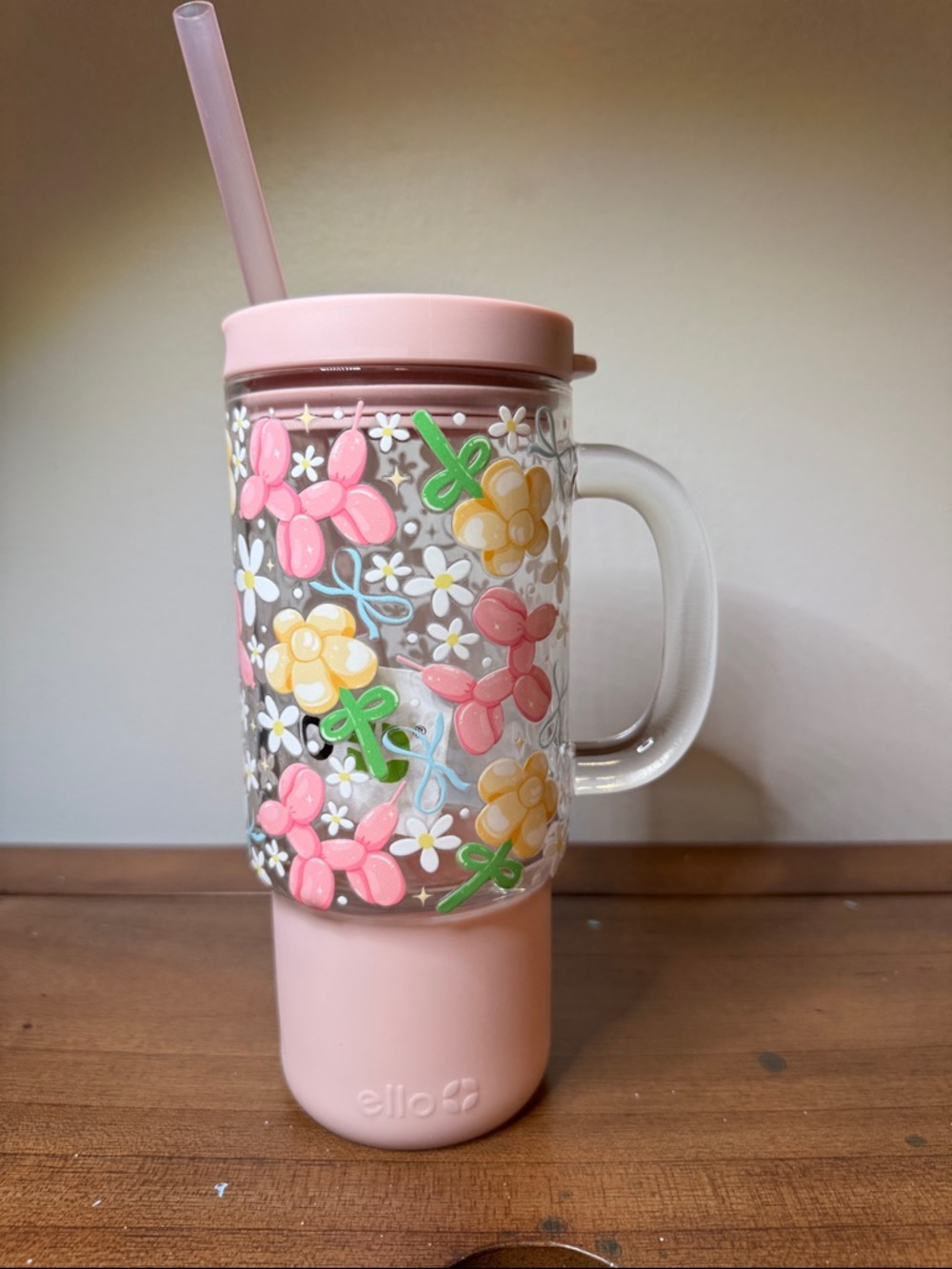 ello Floral Balloon Animal Travel Tumbler - Pink - Picture 4 of 4